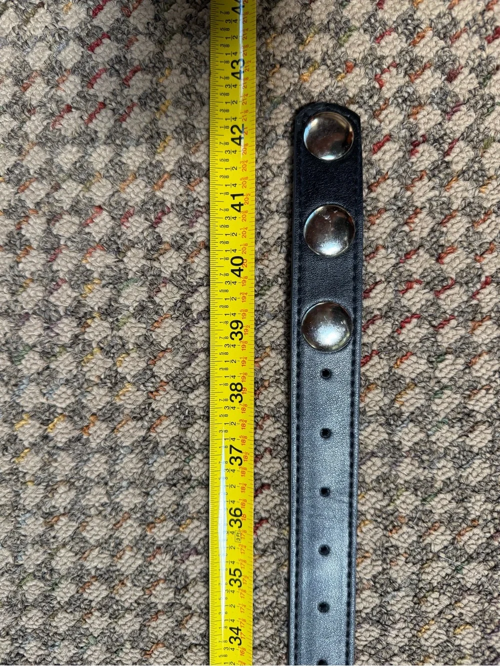 Black Faux Leather Studded Belt